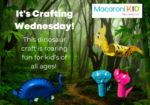 paper dinosaur craft made with paper plates and toilet paper rolls