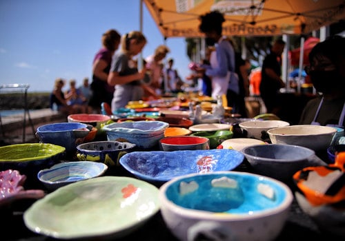 Treasure Coast Food Bank 2022 Empty Bowls Project - Close-up of bowls