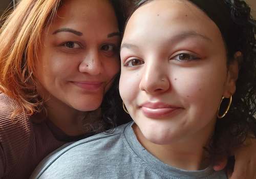 Mother daughter nose piercings