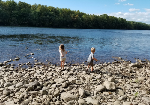 Susquehanna River Muncy Kids Rock Throwing