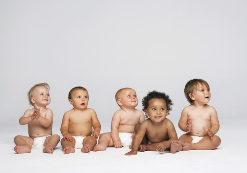 Babies in diapers