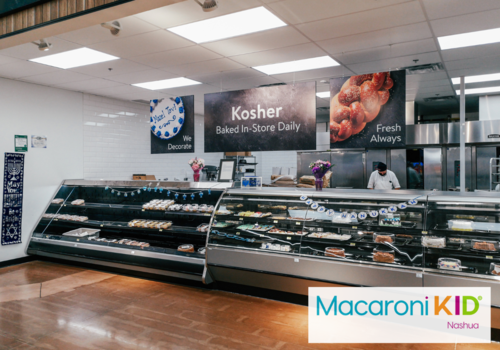 Kosher food available in grocery stores and bakeries in Greater Nashua area.