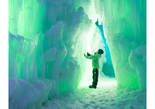 Kid inside Ice Castles