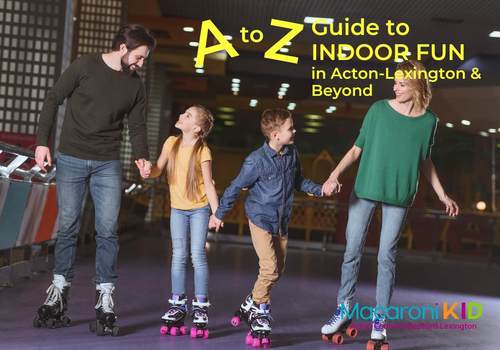 Parents and children roller skating