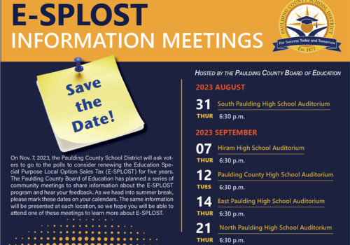 E-Splost Information Meetings for Paulding County School District
