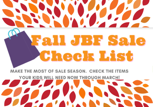 JBF Fall Check List