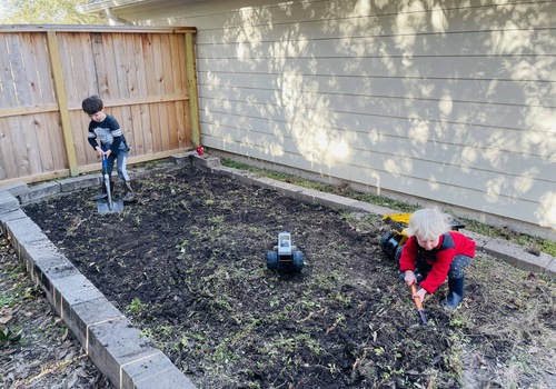 Gardening with kids in Katy Texas. What to plant in February