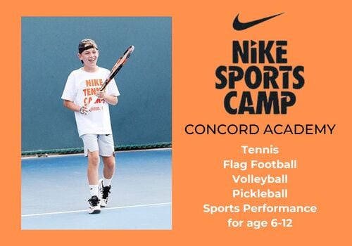 Boy playing tennis