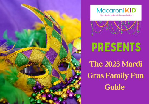 colorful mask on purple background with traditional mardi gras colors