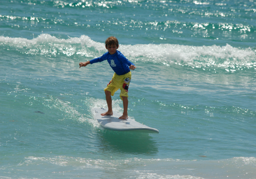 Blue Water Surfing Adventure Surfing Boy