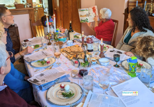 Publisher Aaron Seligman's seder dinner on Passover