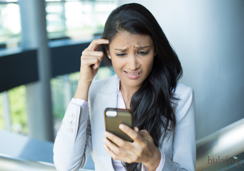 woman confused by text message