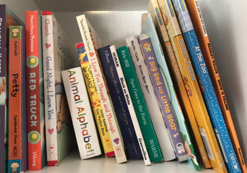 Small shelf with children's books
