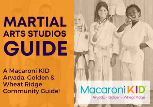 Kids happy in Martial Arts uniforms showing medals: Martial Arts Studios Guide a Macaroni KID Arvada, Golden, Wheat Ridge Guide