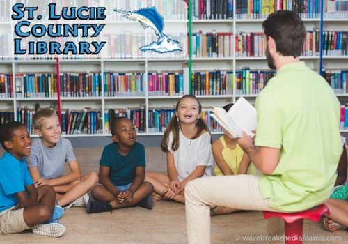 Kids listening to story at library