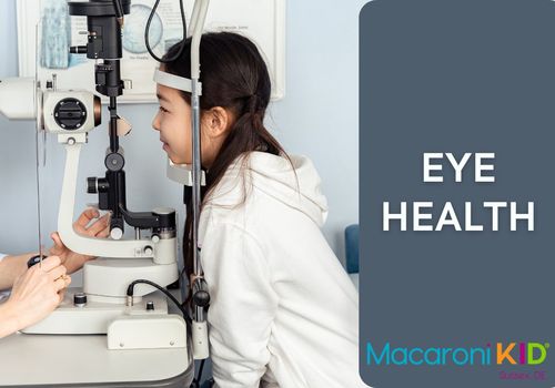 Young girl having an eye exam