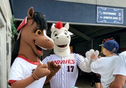 Binghamton Rumble Ponies Baseball Ruby and Rowdy Mascots