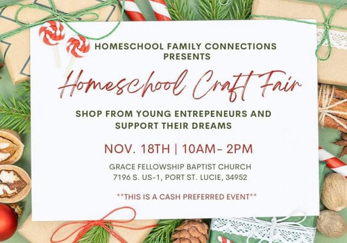 Homeschool Family Connections 2023 Homeschool Craft Fair Flyer