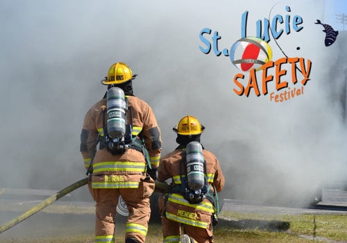Fire Fighter demonstration at St. Lucie Safety Festival