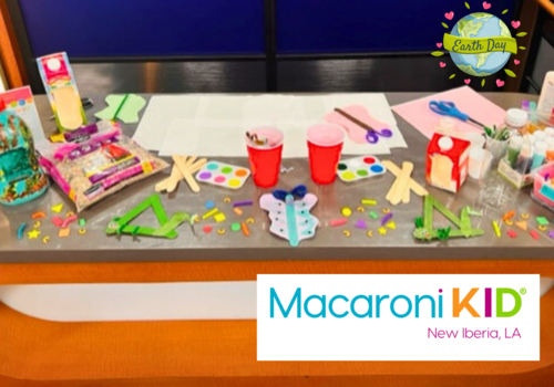 Desk with craft supplies for children's crafts