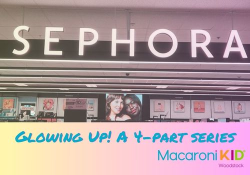 A Photo of the Sephora sign inside a Kohl's store featuring some of their skincare and beauty products