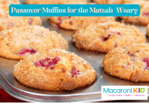 Passover Muffins for the Matzah Weary, raspberry muffins in the tin