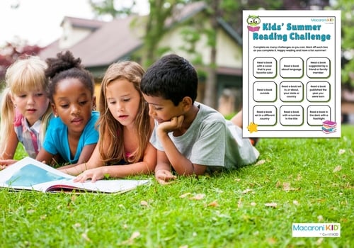 Kids outside reading