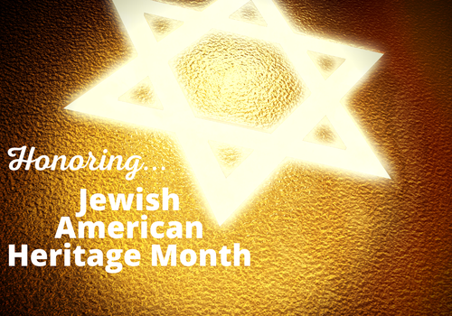 Honoring Jewish American Heritage Month lit star of David