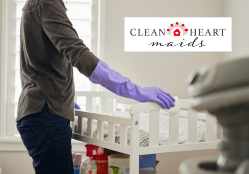 Woman Cleaning and Disinfecting a Home Nursery