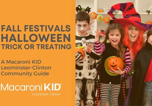 3 kids and one adult dressed up for halloween making scary faces. text reads Fall Festivals Halloween Trick or Treating