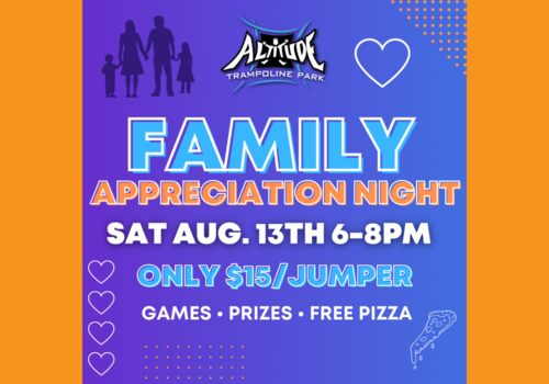 Family Appreciation Night August 13 at Altitude Trampoline Park