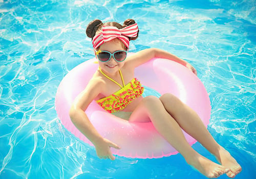 girl on pool float