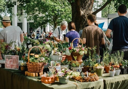 People at a market