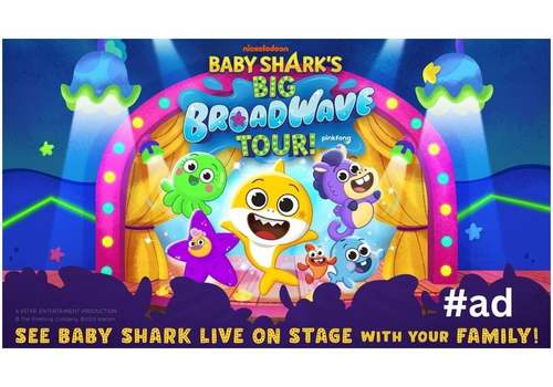 Baby Shark and friends appear on stage #ad