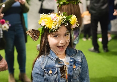 child with flower crown