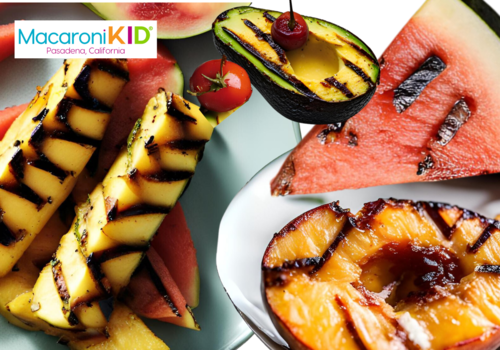 grilled peaches, grilled pineapple, grilled watermelon and grilled avocado