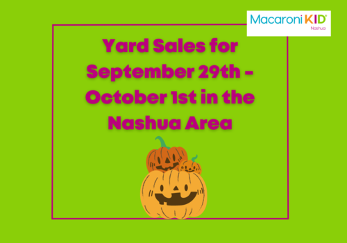 Yard Sakes for September 29th - October 1st in Nashua
