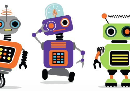 Three futuristic robots