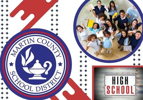 Martin County School District Logo & High Schoolers