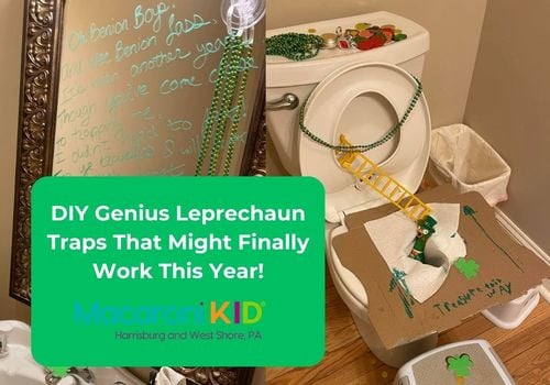 A hilarious DIY leprechaun trap featuring a toilet-themed setup, complete with a ladder, gold coins, and a sneaky message from the leprechaun himself! St. Patrick’s Day fun for kids.