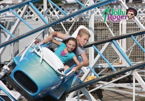 Jolly Roger Amusement Park Save on admission kids in roller coaster