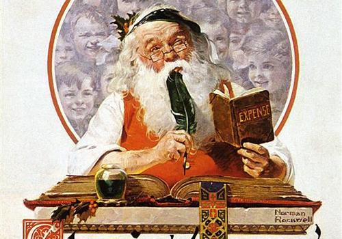 santa and expense book norman rockwell 1920.jpg!Large 