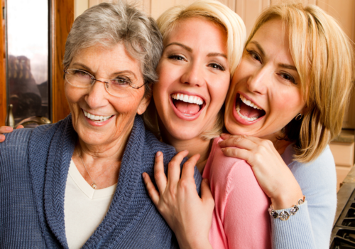 3 generations of smiling women