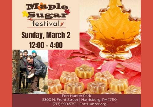 Maple Sugar Festival on March 2 at Fort Hunter Park—tree tapping, syrup tastings, crafts, and family fun!