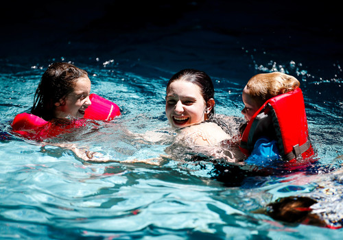 Children swimming at Cranbrook Schools Brookside Camp