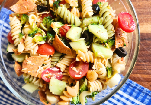 Photo of pasta salad in a bowl