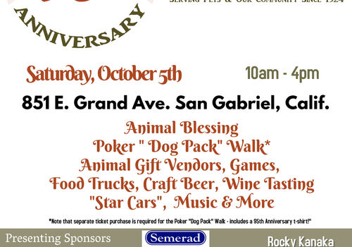 SGVHS 95th Anniversary, San gabriel valley humane society, Cat, Dog, San Gabriel , Kid Friendly,