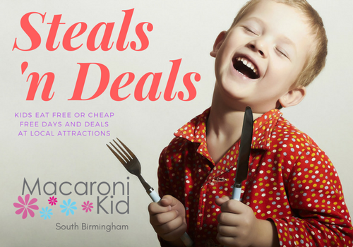 Kids eat free or cheap in Birmingham, deals local attractions