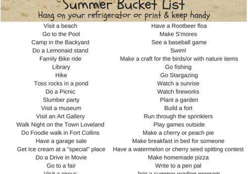 Summer Bucket list