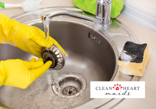 Cleaning kitchen sink and drain